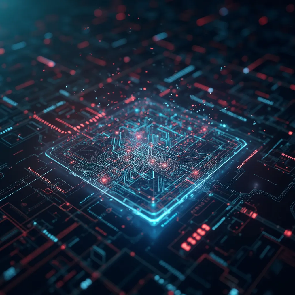 Interfaz digital futurista con datos y gráficos